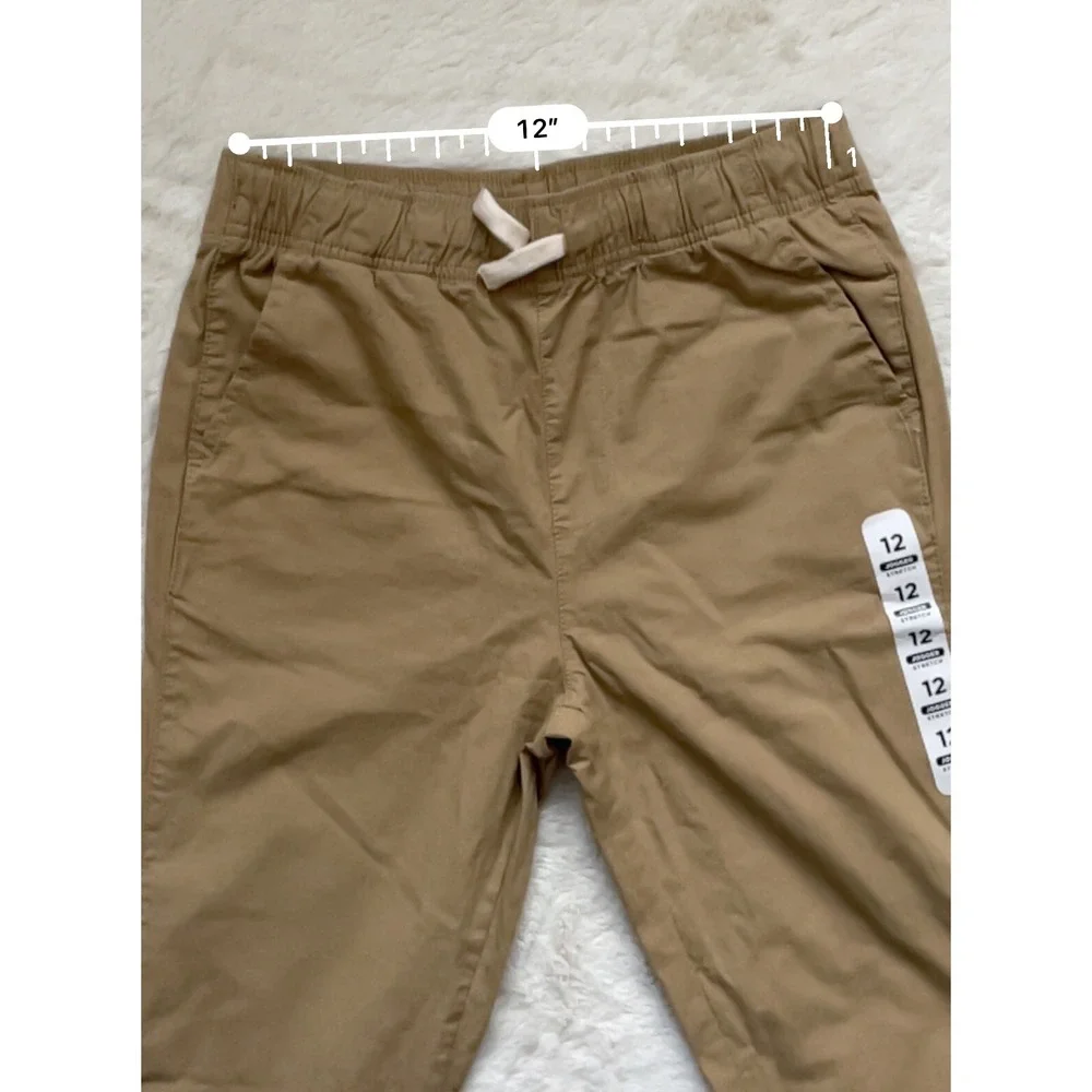 The Childrens Place Jogger Stretch Twill Navy/Tan Utility Casual 12 Set of 2